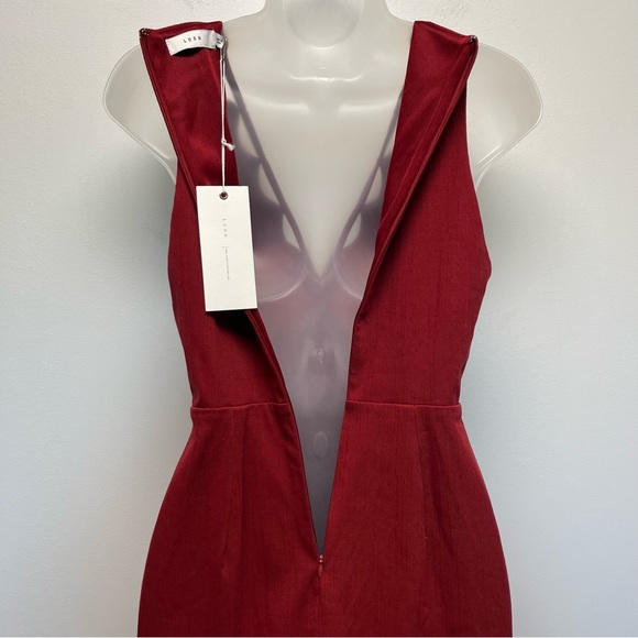LUSH Cutout V-Neck Sleeveless Dress Burgundy Red Size Small - Picture 9 of 13